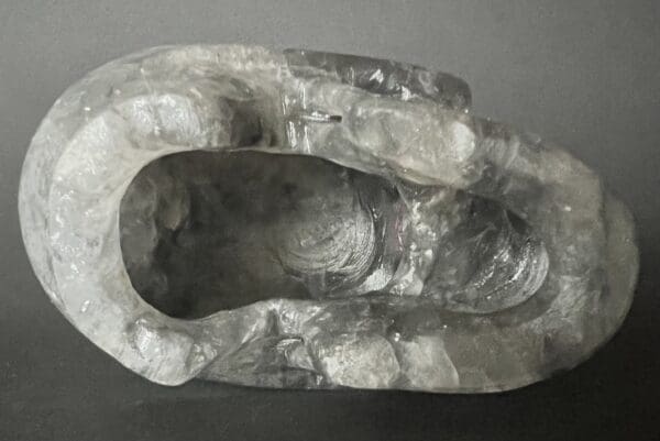 A sculpture of a snake made out of plastic.