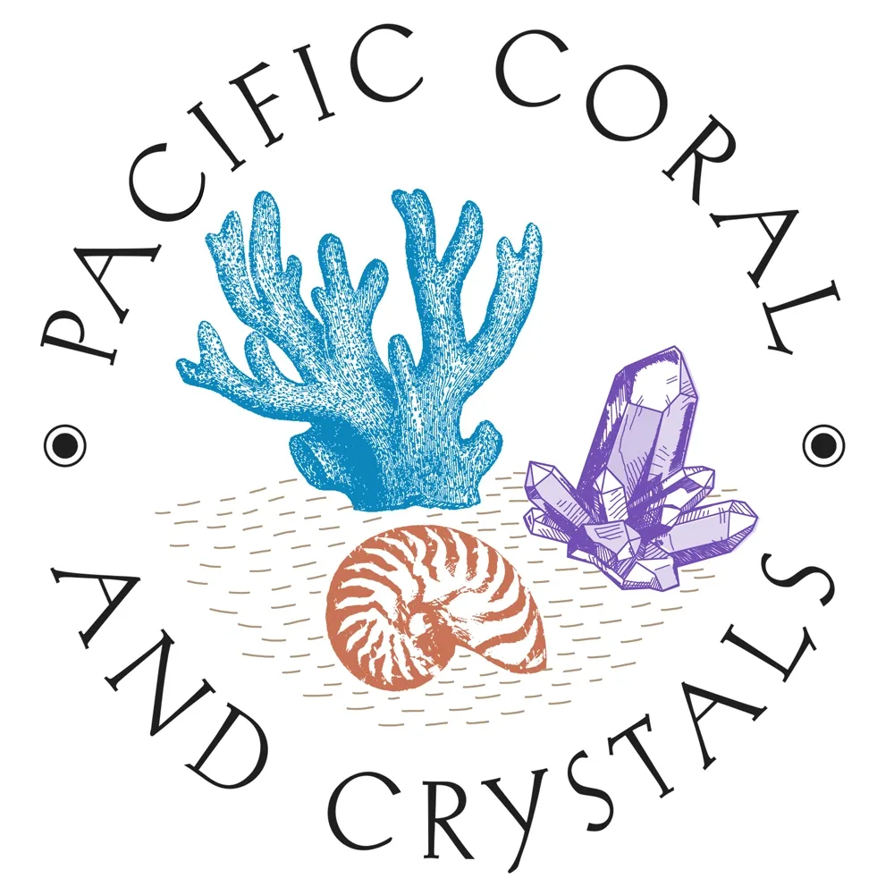 A logo of the pacific coral and crystals.